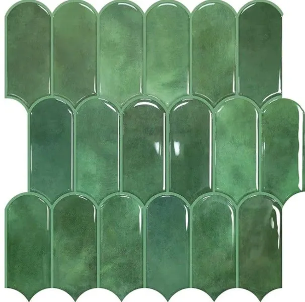 Mẫu gạch Mosaic nghệ thuật màu xanh lục bảo bóng kiếng