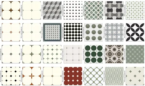 Mẫu gạch bông Cement Tiles hoa văn đối xứng phong cách Indochine
