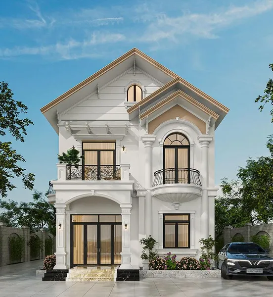 Mẫu thiết kế nhà 2 tầng mái Thái phong cách tân cổ điển sang trọng, tối ưu công năng và không gian thẩm mỹ cho gia đình hiện đại