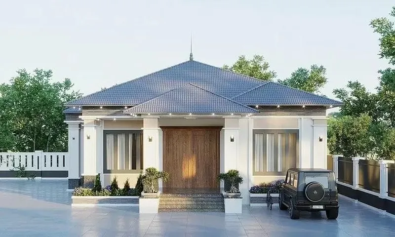 Mẫu thiết kế Nhà Cấp 4 Hiện Đại Có Sân Vườn sang trọng, mang phong cách kiến trúc tinh tế với không gian sống tiện nghi và hài hòa với thiên nhiên.