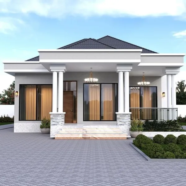 Thiết kế nhà cấp 4 nông thôn 3 phòng ngủ mái Nhật 3 phòng ngủ sang trọng và hiện đại.