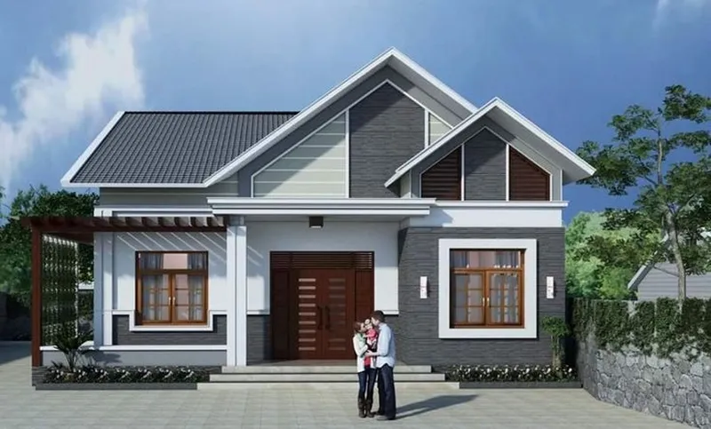 Thiết kế nhà cấp 4 mái thái 3 phòng ngủ hiện đại, tinh tế