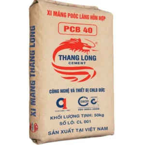 Bao xi măng Thăng Long PCB 40 khối lượng tịnh 50kg sản xuất tại Việt Nam