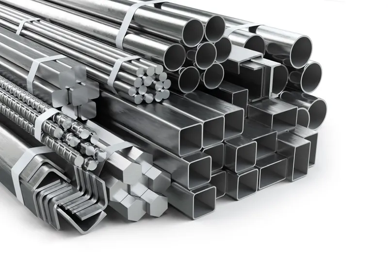 Các loại thép xây dựng phổ biến bao gồm thép ống, thép hộp, thép hình V và thép gân cứng cáp cho công trình