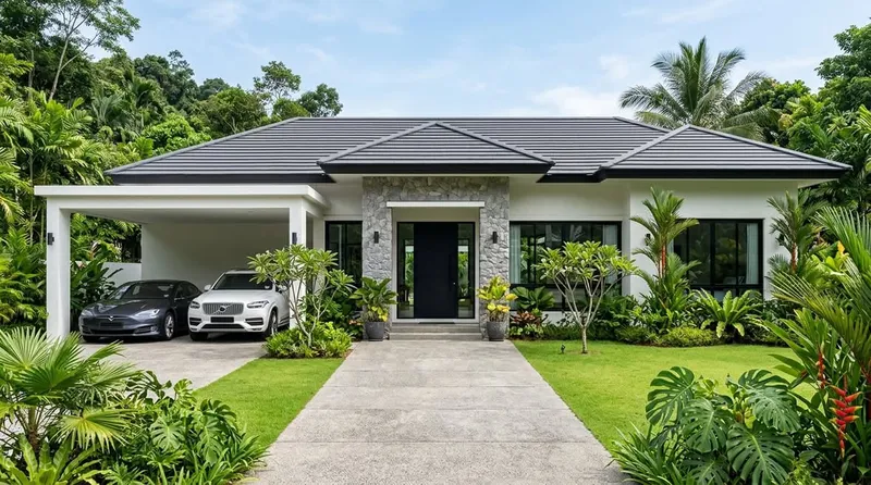 Mẫu biệt thự vườn nhà cấp 4 hiện đại có 4 phòng ngủ