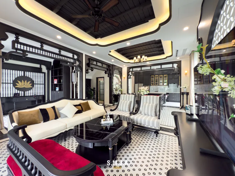 Thiết kế nội thất phòng khách liền bếp hiện đại sang trọng tinh tế