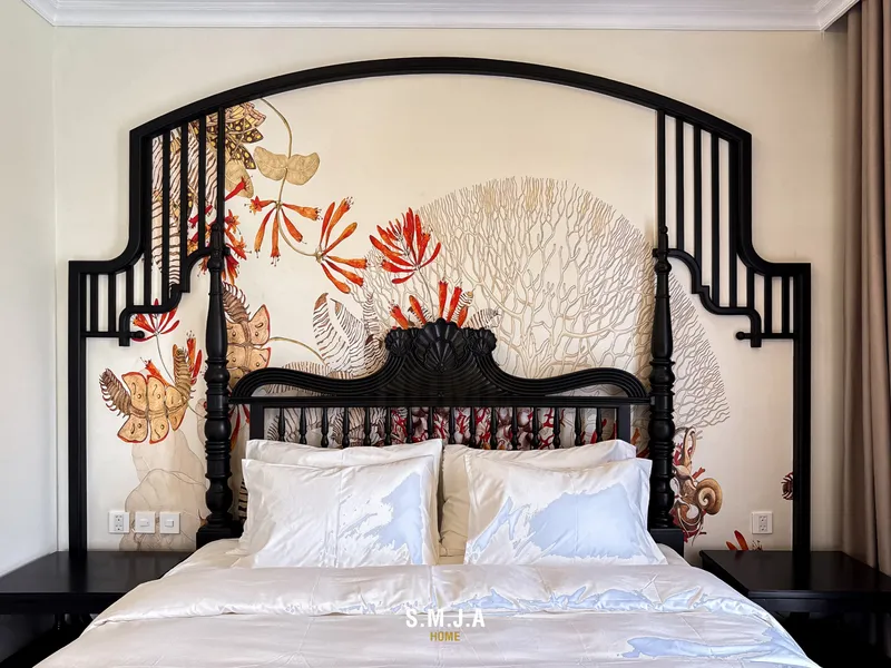 Thiết kế nội thất phòng ngủ phong cách Đông Dương Indochine