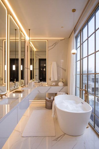 Mẫu Nhà Vệ Sinh Phong Cách Modern Luxury Cửa Kính Lớn Sang Trọng
