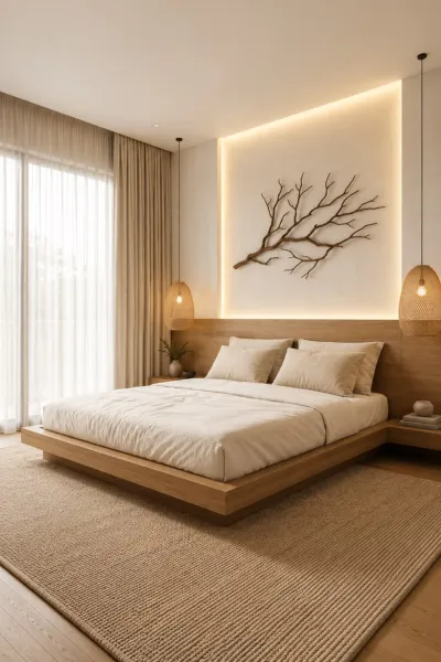 ẫu phòng ngủ tối giản phong cách mộc mạc