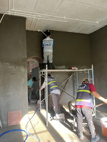 Thi công hệ thống điện nước âm tường và xây tô hoàn thiện - SMJA Home