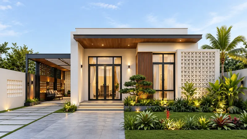 Mẫu mặt tiền nhà cấp 4 đẹp hiện đại