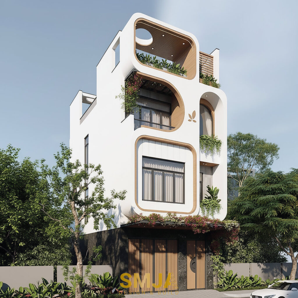 Phối cảnh 3D nhà phố hiện đại do SMJA thiết kế